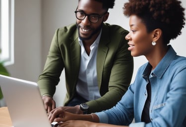 A professional consultant guiding a small business owner through LLC paperwork in a bright office.