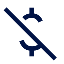 Dollar sign crossed out to represent free