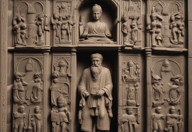 A vibrant search bar with a magnifying glass icon on a colorful background.