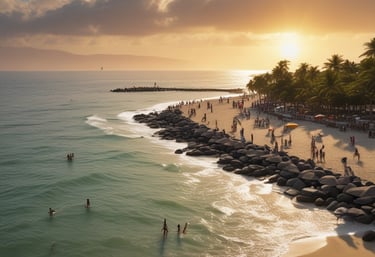 A warm photo of a friendly consultant meeting with clients in a cozy Colombian café.