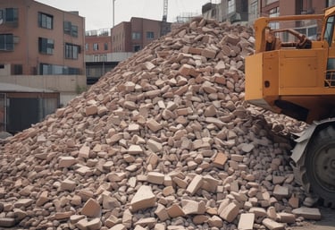 A clean waste disposal truck collecting non-hazardous materials.