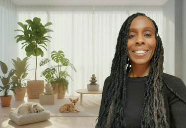 Emisha Wellness Founder with her best friends & dogs Zeus & Caesar