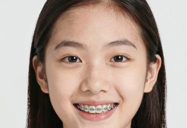 A friendly dental hygienist carefully cleaning a patient's teeth in a bright, modern clinic.
