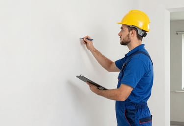 Technician installing electrical wiring in a modern Aberdeen home with safety gear.
