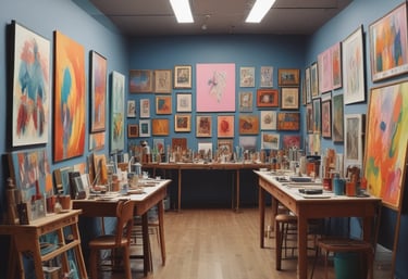 Abstract futuristic silhouette of a young person interacting with digital holograms in blue and purple tones.