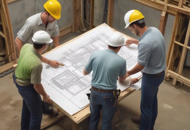 a group of men in hard hats and hard hats