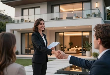 Modern Casablanca apartment with sleek black and ivory interiors accented in gold.