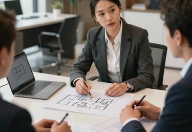 Elegant Moroccan villa with warm beige tones and subtle gold accents at sunset.