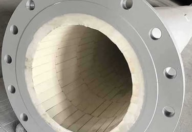 Silicon Carbide Lined Spools, Alumina tiled Spool Supplier - Straights, Elbows, Reducers, Tees