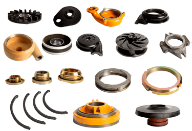 OEM Pump Parts and Liner - Volute, Throat bush, Cover Liner, Impeller - Ceramic, Rubber, Alloy Steel
