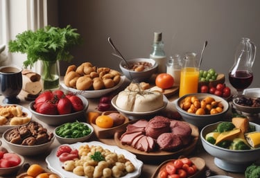 A colorful spread of healthy dishes showcasing vibrant ingredients.