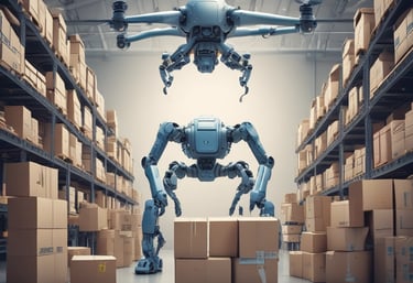 A confident business leader analyzing data on a digital dashboard with AI graphics in the background.