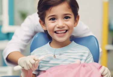 Close-up of a dentist's gloved hands performing a precise ceramic restoration on a patient's tooth.