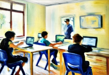 alunos tendo aula com tecnologia assistiva