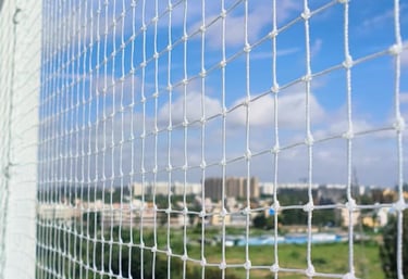 A bright, safe balcony protected by a freshly installed child safety net in Electronic City.