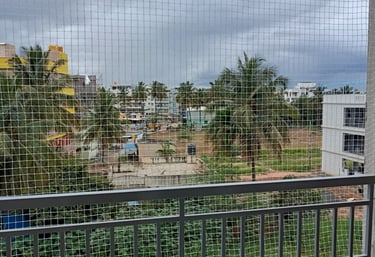 balcony nets installed by sukumari safety nets in bengaluru