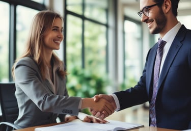 A friendly customer service representative assisting a client with import inquiries.
