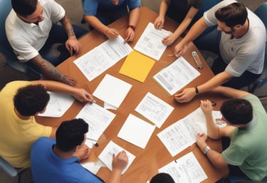 People working on skills to build capacity for core competencies in Self Governance.