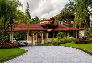 Luxury mountain villa in Jarabacoa Dominican Republic with tropical gardens and mountain views