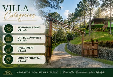 Villas for sale in Jarabacoa Dominican Republic including mountain living villas, gated community 