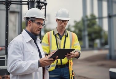 Close-up of a technician configuring LTE network hardware with a laptop.