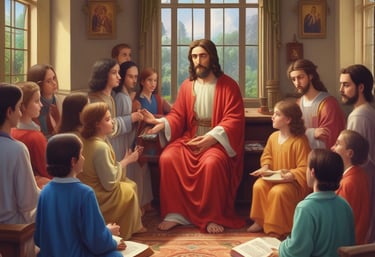 A vibrant campus scene with students walking between historic college buildings on a sunny day.