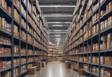 Cargo ship being loaded at a busy European port.