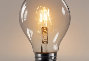 UNA LAMPADINA DI VETRO CHE SI ILLUMINA