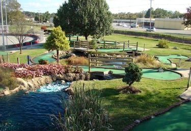 mini golf course with water