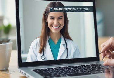 A member using a smartphone app to access healthcare services from home.