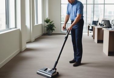 Before and after images of a cleaned space.