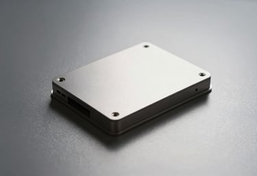 A minimalist and sleek metallic surface reflecting soft light, representing precision and efficiency in high-performance computing, Global / Tech-focused.