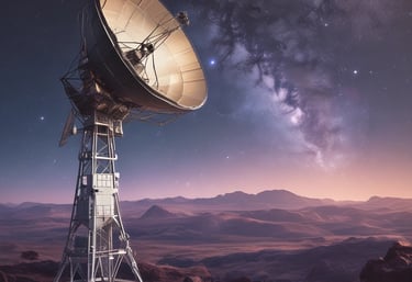 Futuristic city skyline glowing with 6G network signals at dusk.