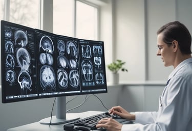 A person at home engaging in a telehealth consultation with a doctor on screen.