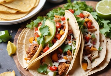 A colorful food truck parked at a lively outdoor event with happy customers enjoying meals.