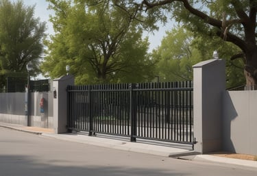 Close-up of a biometric fingerprint reader being used at a secure access gate.