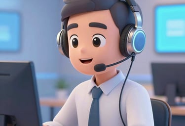 Futuristic AI assistant interface glowing softly in a modern workspace.