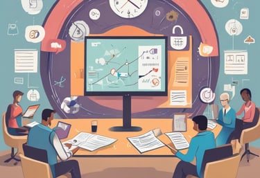 African businesswoman confidently leading a team meeting in a modern office.