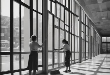 A professional painter applying fresh paint on a modern interior wall.