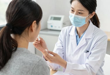 A friendly caregiver smiling warmly while assisting an elderly person during a community outing on a sunny day.