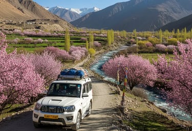 Rugged Suv scorpio hired from Ladakh Taxi service