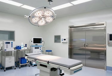 A modern modular operation theater installed by Optimedis with advanced medical equipment.