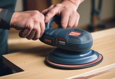 Close-up of a craftsman’s hands shaping a smooth wooden bowl in a bright workshop.