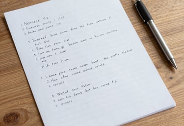 Close-up of an energy efficiency audit report with a pen and calculator on a wooden table.