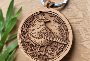 Artisan carefully engraving a leather wallet with a delicate laser design.