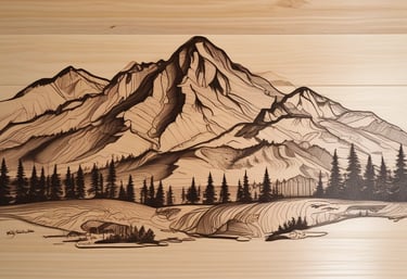 Close-up of a wooden keychain engraved with a meaningful family tree design.