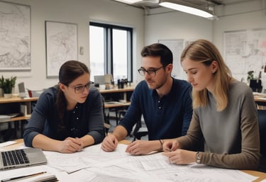 A professional team working on a project management strategy.