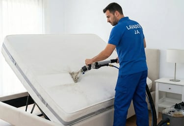 Operario lavando de colchon en ibague