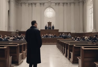 Advocate Gaurav Kathuria consulting with a client in a warm, professional office setting.