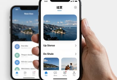 A developer sketching app wireframes on a digital tablet in a cozy workspace.